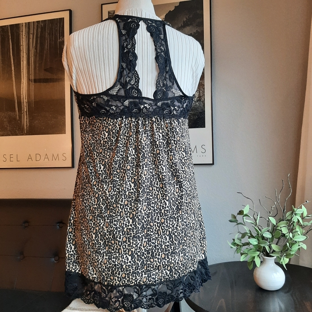 Babydoll Chemise Leopard and Lace Sz M - Picture 5 of 8